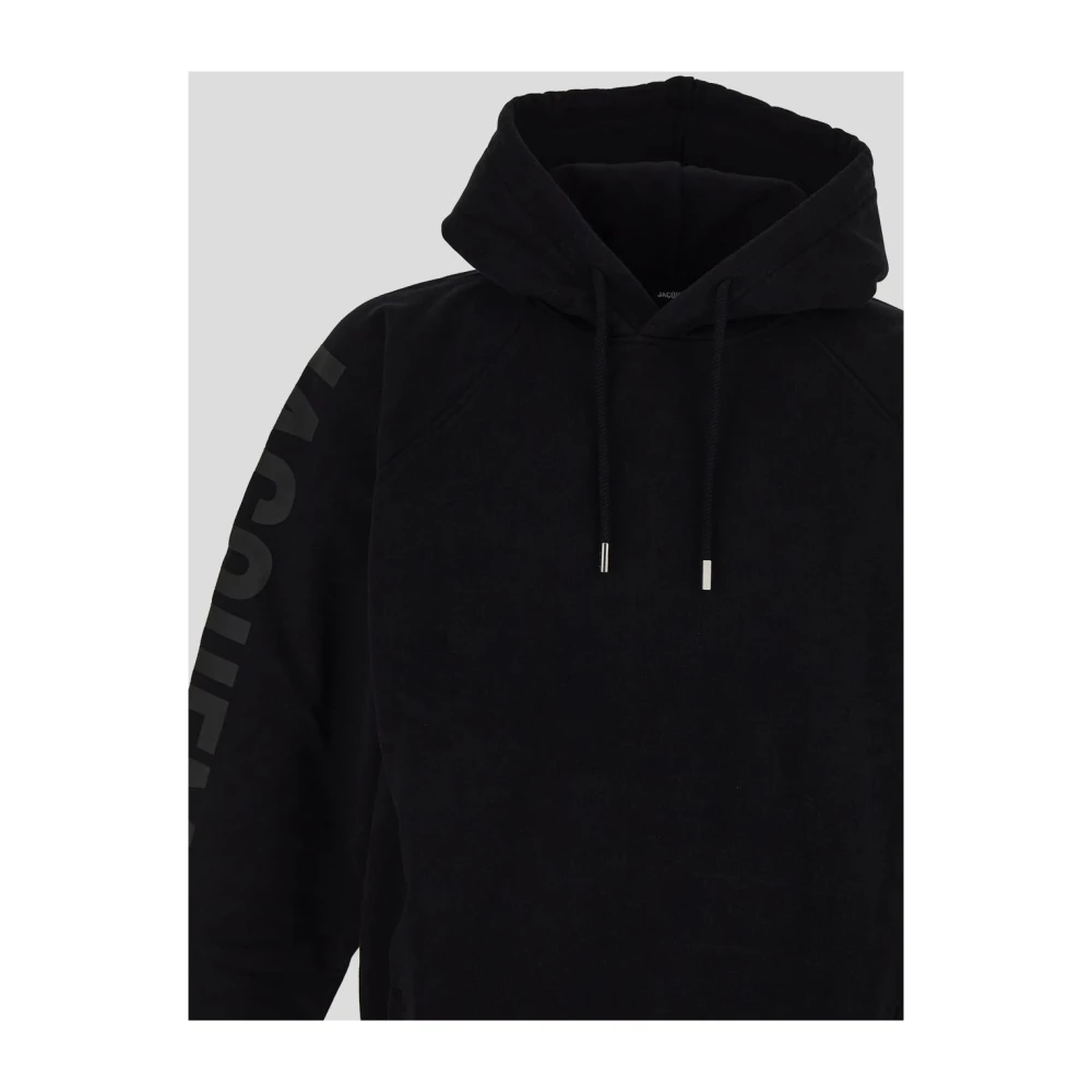 Jacquemus Katoenen Typo Hoodie Black Heren