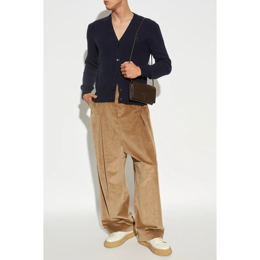 Ami Paris Cashmere Cardigan Blue Heren