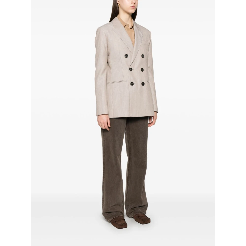 Ami Paris Rode Wol Double-Breasted Blazer Jas Red Dames