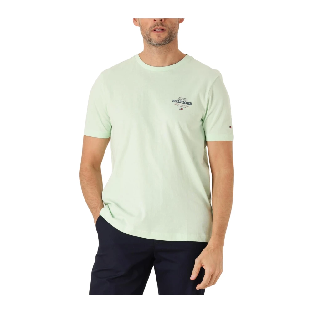 Tommy Hilfiger Groene Monotype Tee voor Mannen Green Heren