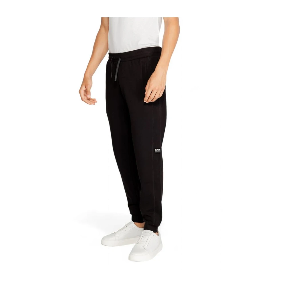 Emporio Armani EA7 Casual katoenmix broek Black Heren