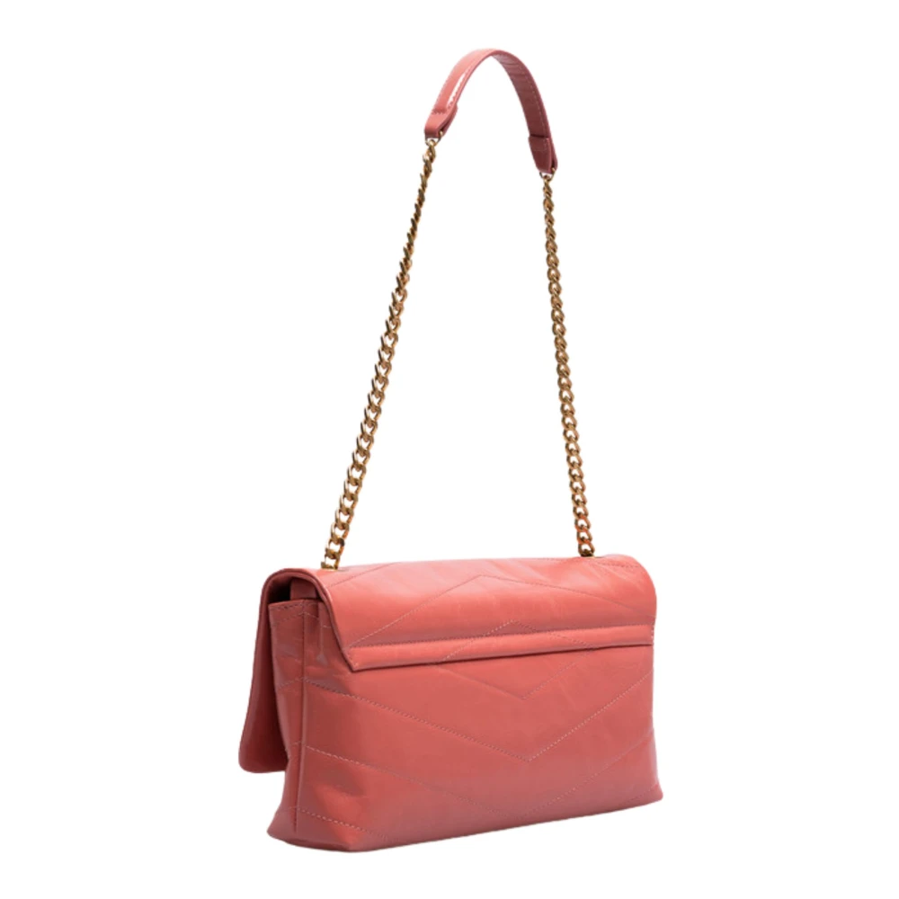 Twinset Koraalrode Leren Schoudertas Madison Red Dames