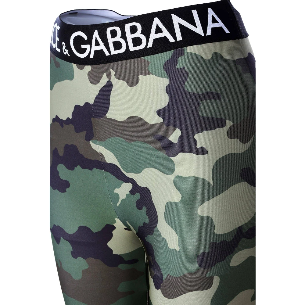Dolce & Gabbana Camouflage Leggings voor vrouwen Green Dames