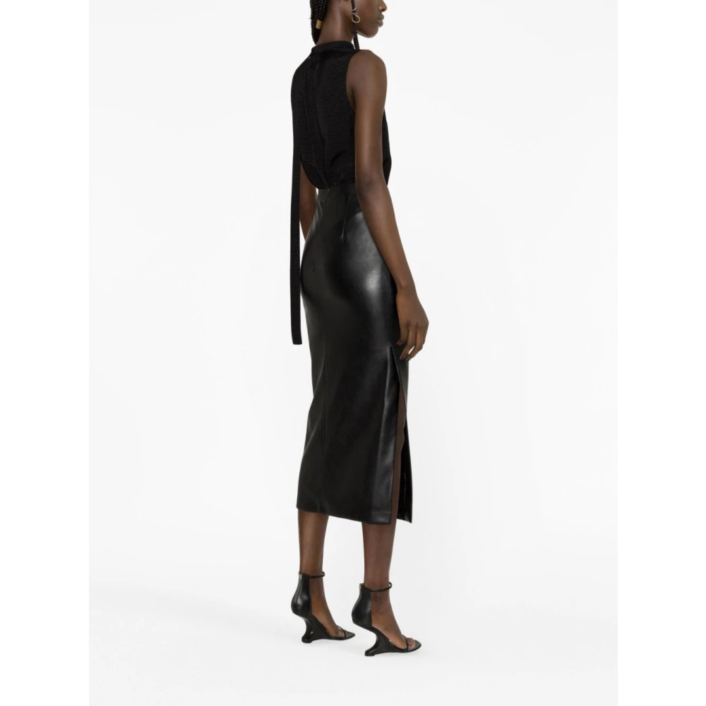 Givenchy Zwarte Jacquard 4G Mouwloze Top met Lavallière Black Dames