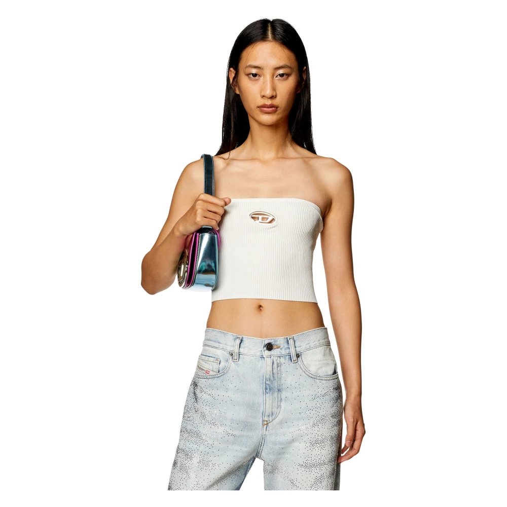 Diesel Tube top with logo plaque White Dames