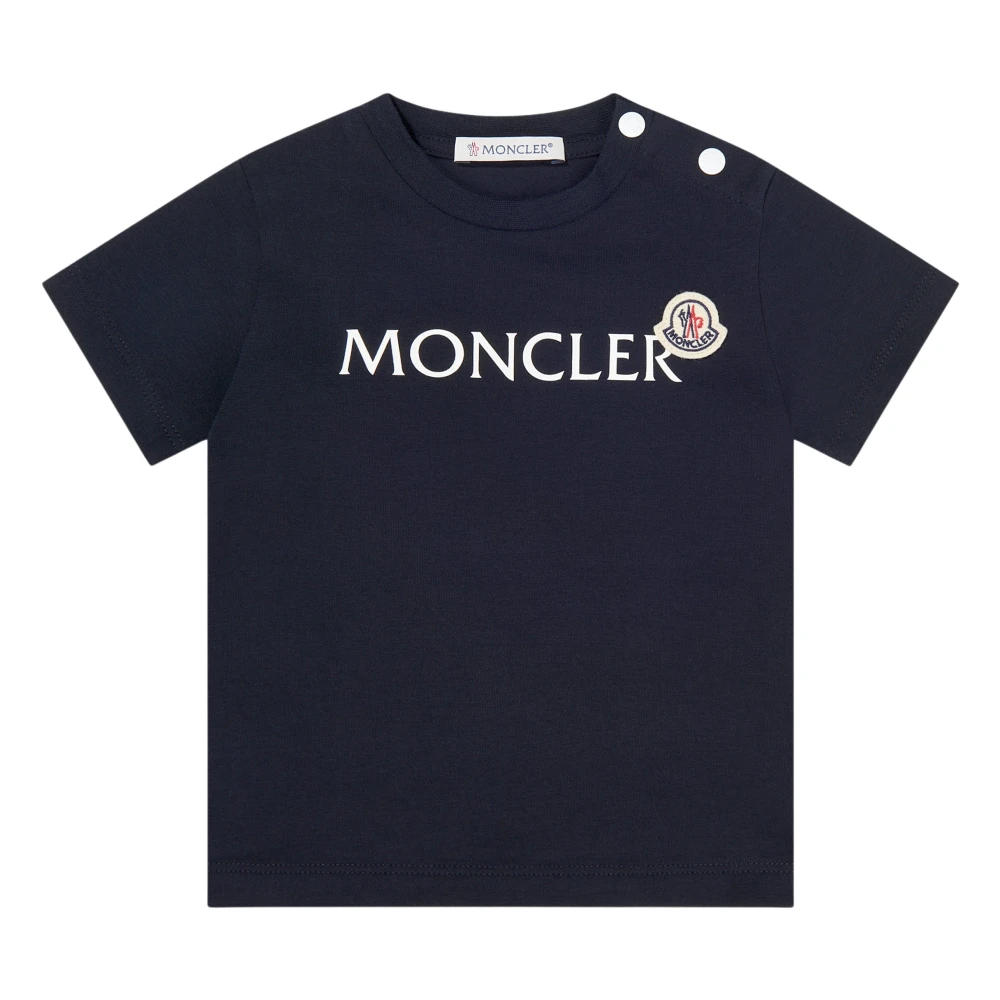 Moncler Boys Blue Kids Short Sleeve T-Shirts, 2 Y, Logo T-Shirt