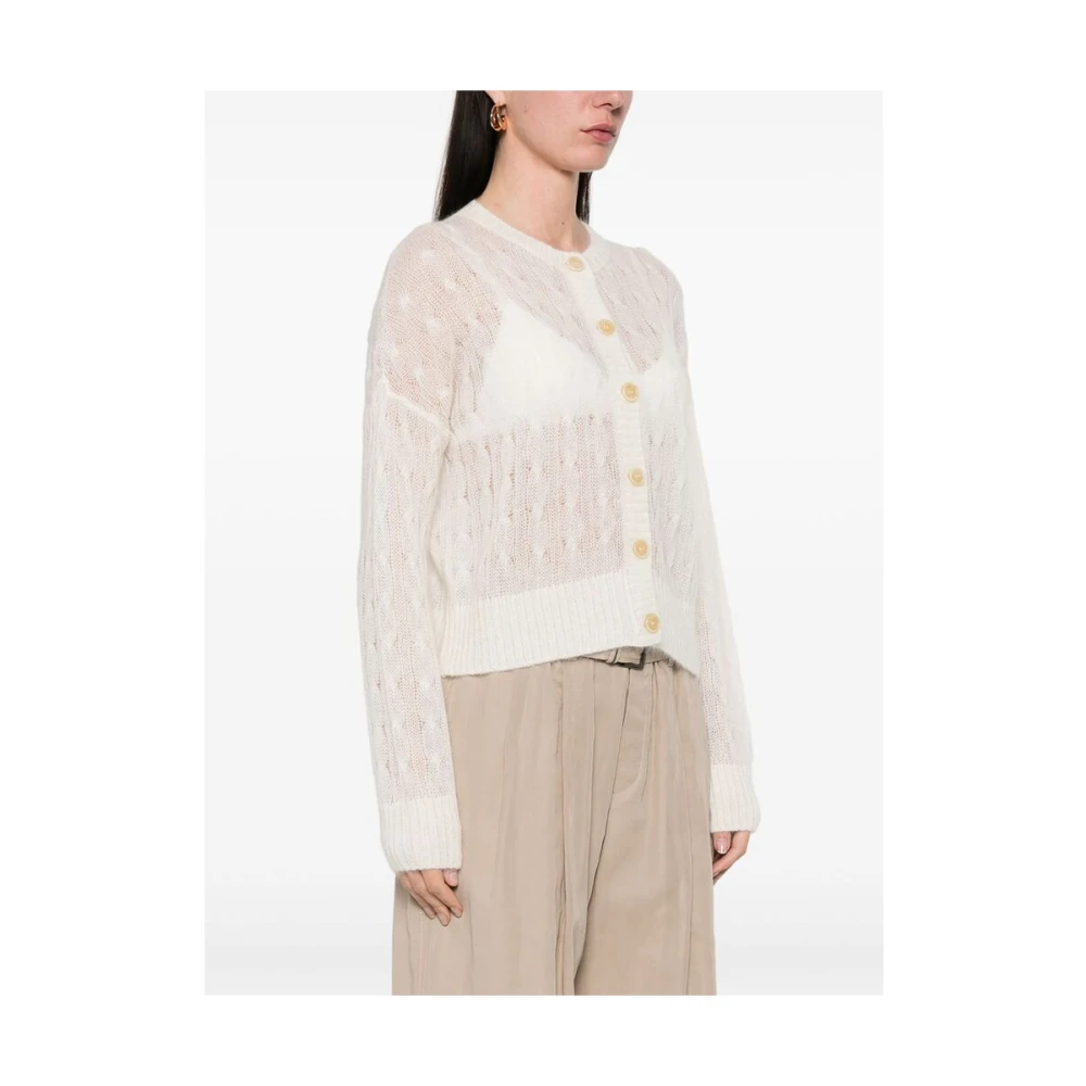 BRUNELLO CUCINELLI Witte Sweater met Knopen White Dames