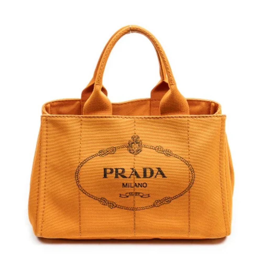 Prada Vintage Pre-owned Canvas prada-bags Orange Dames