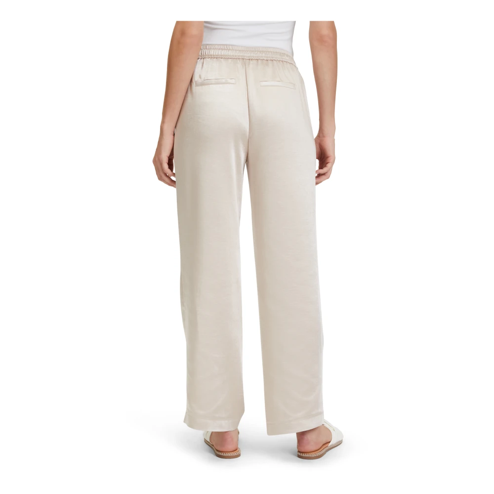 Betty & Co Comfortabele rechte pijp aantrekbroek Beige Dames