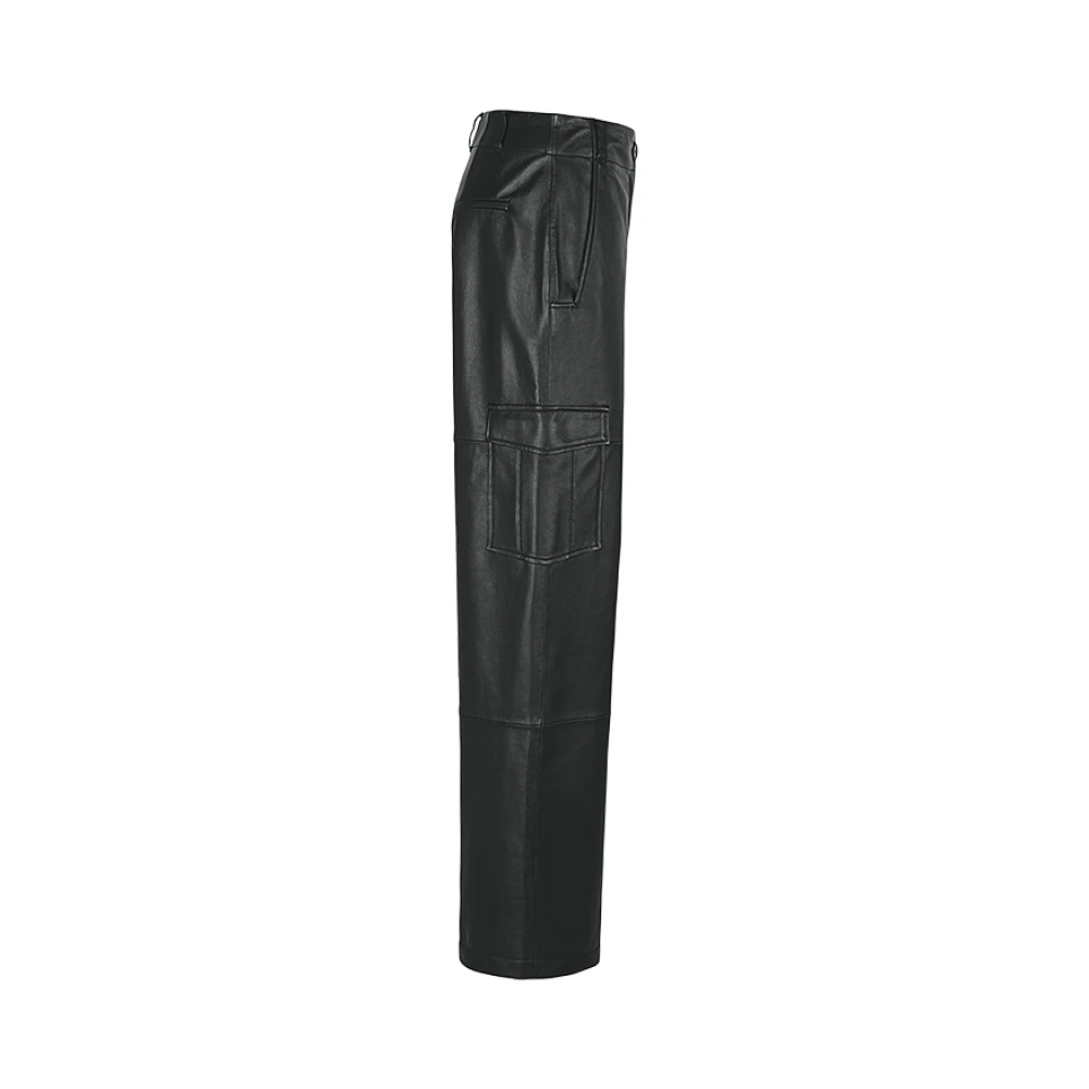 RIANI Cargo Stijl Leren Broek Black Dames