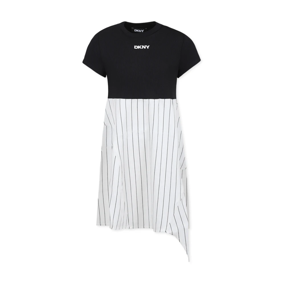 DKNY Randig kortärmad casual klänning Multicolor, Flicka