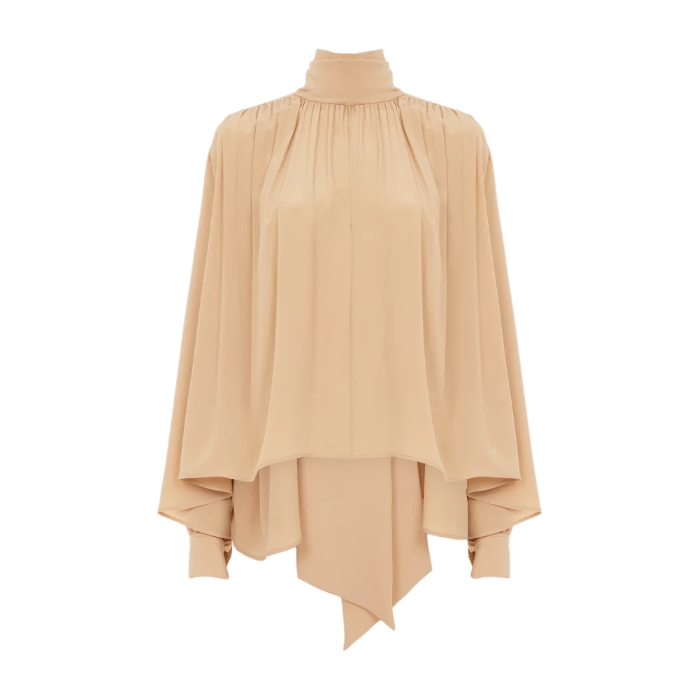 Chloé Zijden Beige Blouse met Lavallière Sjaal Beige Dames
