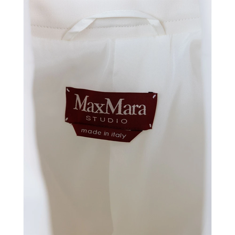 Max Mara Studio Witte Jassen Tessuto Triacetaat Polyester White Dames