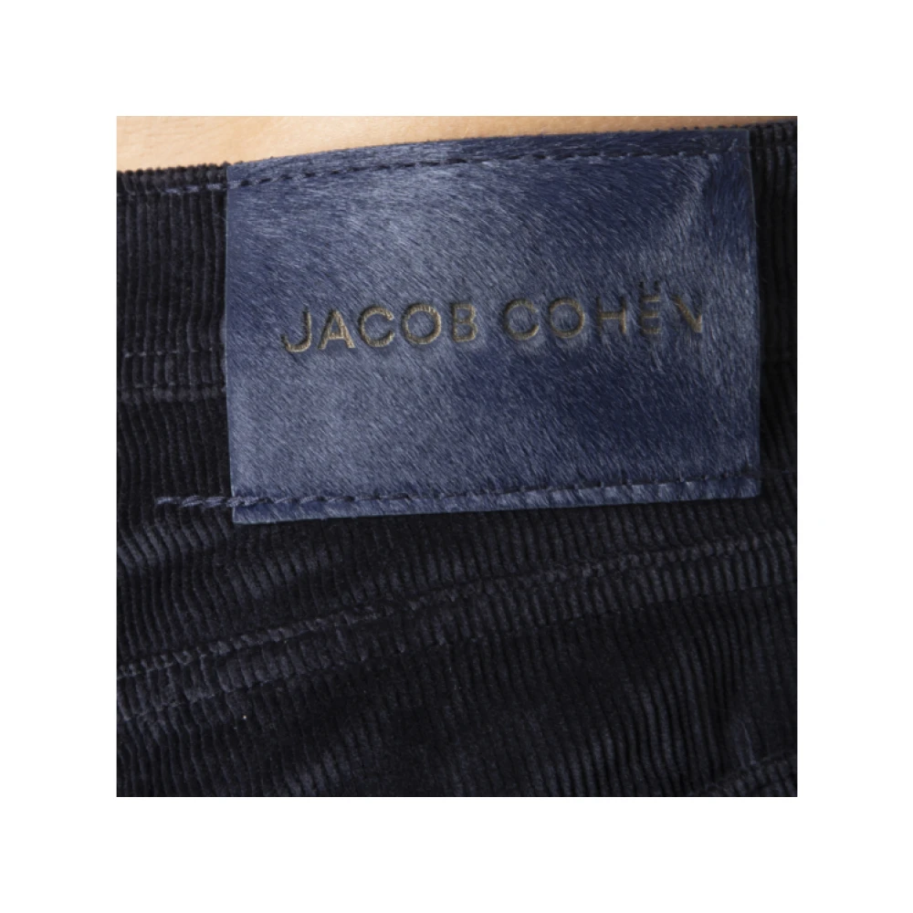 Jacob Cohën Marineblauwe Corduroy Jeans Model Nick Slim Fit Blue Heren