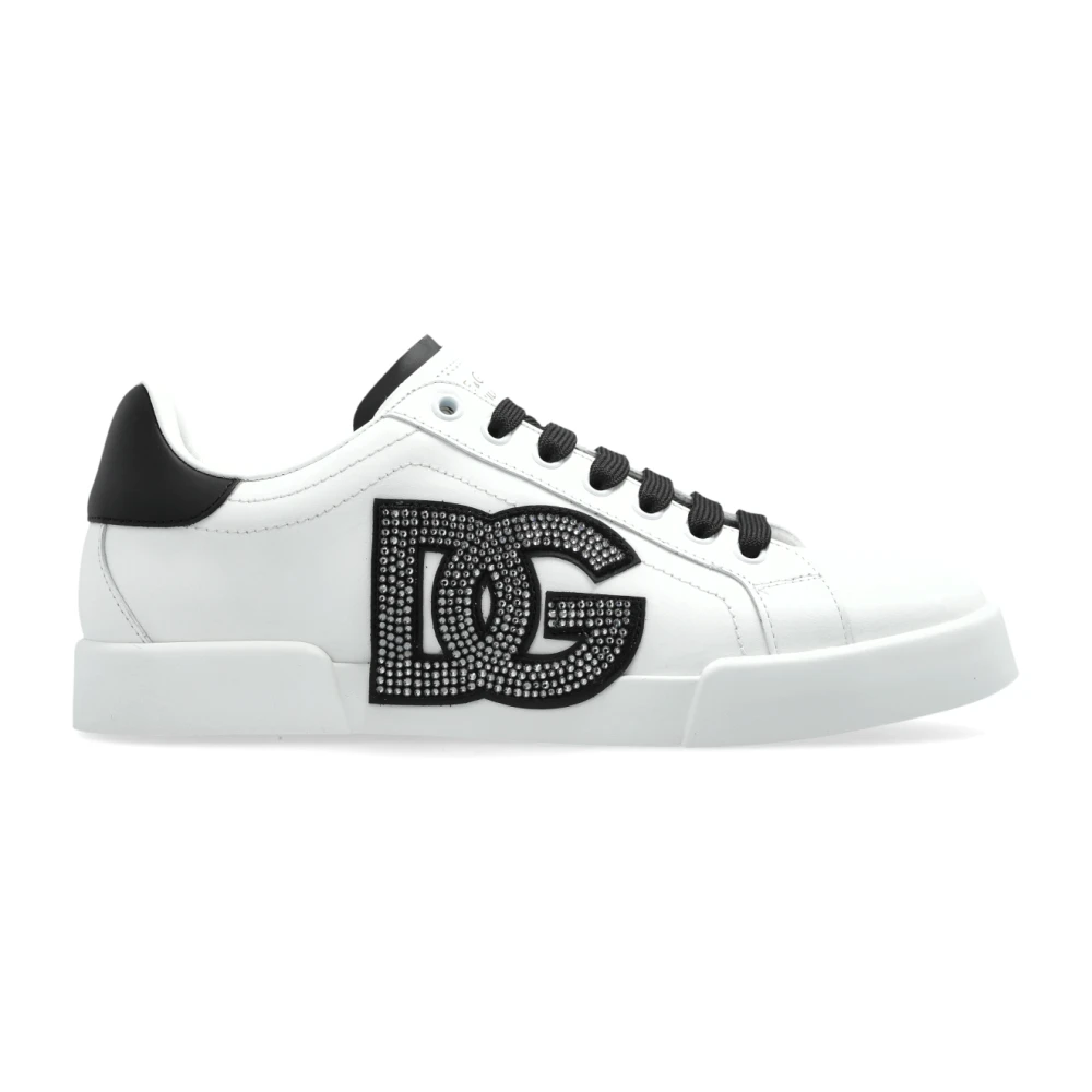 Dolce & Gabbana Women's White Sports Shoes With Appliqué