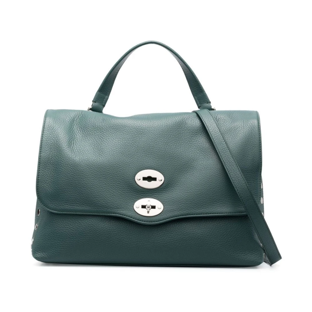 Zanellato Kaiman Leren Schoudertas Green Dames