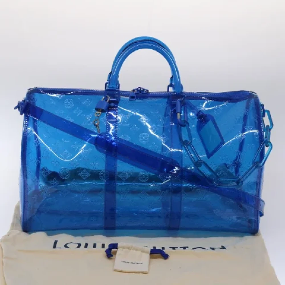Louis Vuitton Vintage Pre-owned Vinyl travel-bags Blue Dames