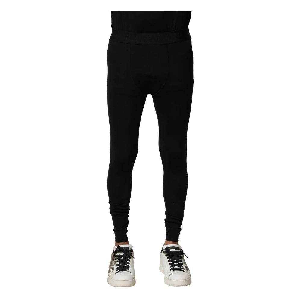 Dolce & Gabbana Men's Black Logo Leggings Trousers - Leggings - 2XS - Trousers