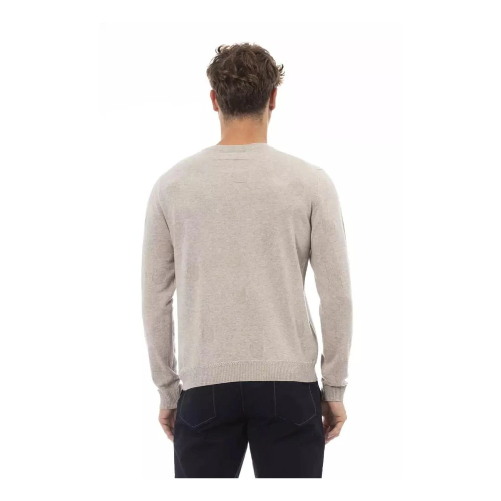 Alpha Studio Beige Crewneck Sweater veelzijdig stijlvol ontwerp Beige Heren