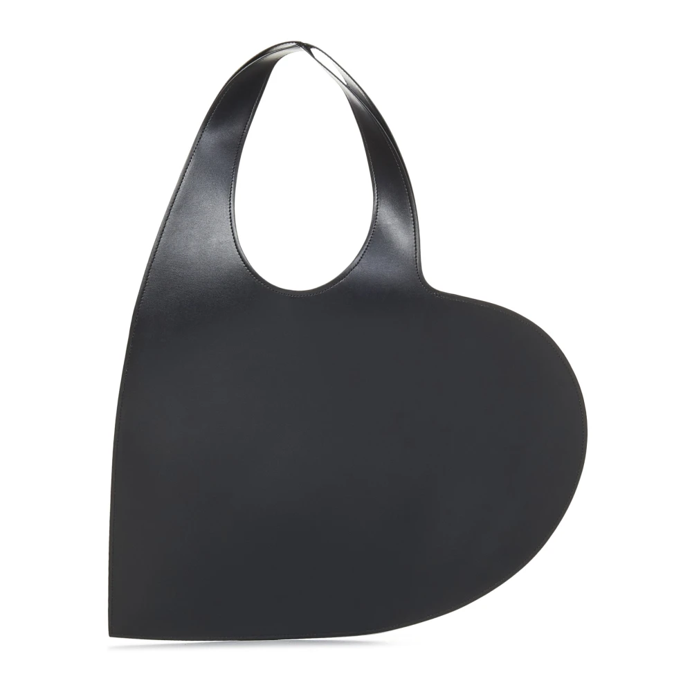 Coperni Zwarte Leren Handtas met Hartvorm Black Dames