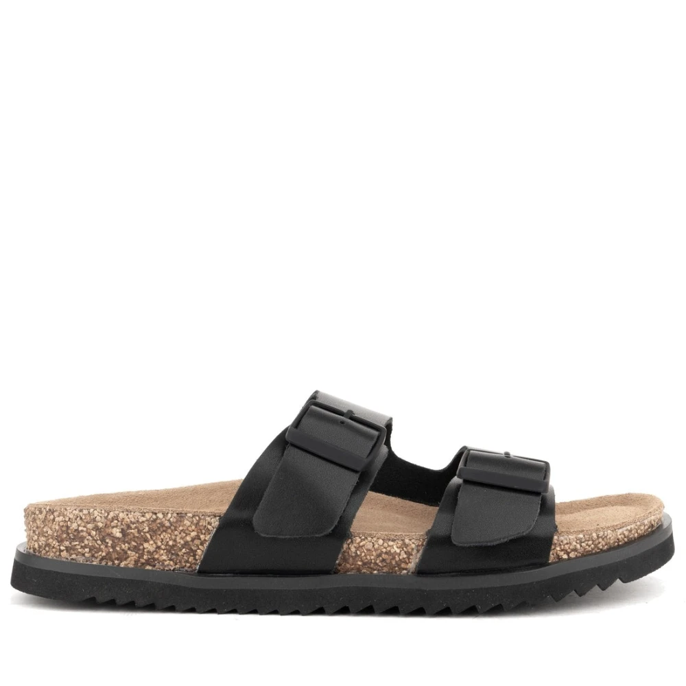 Sergio Moretti Men's Black Sliders, 8 Uk, Casual Open Slippers