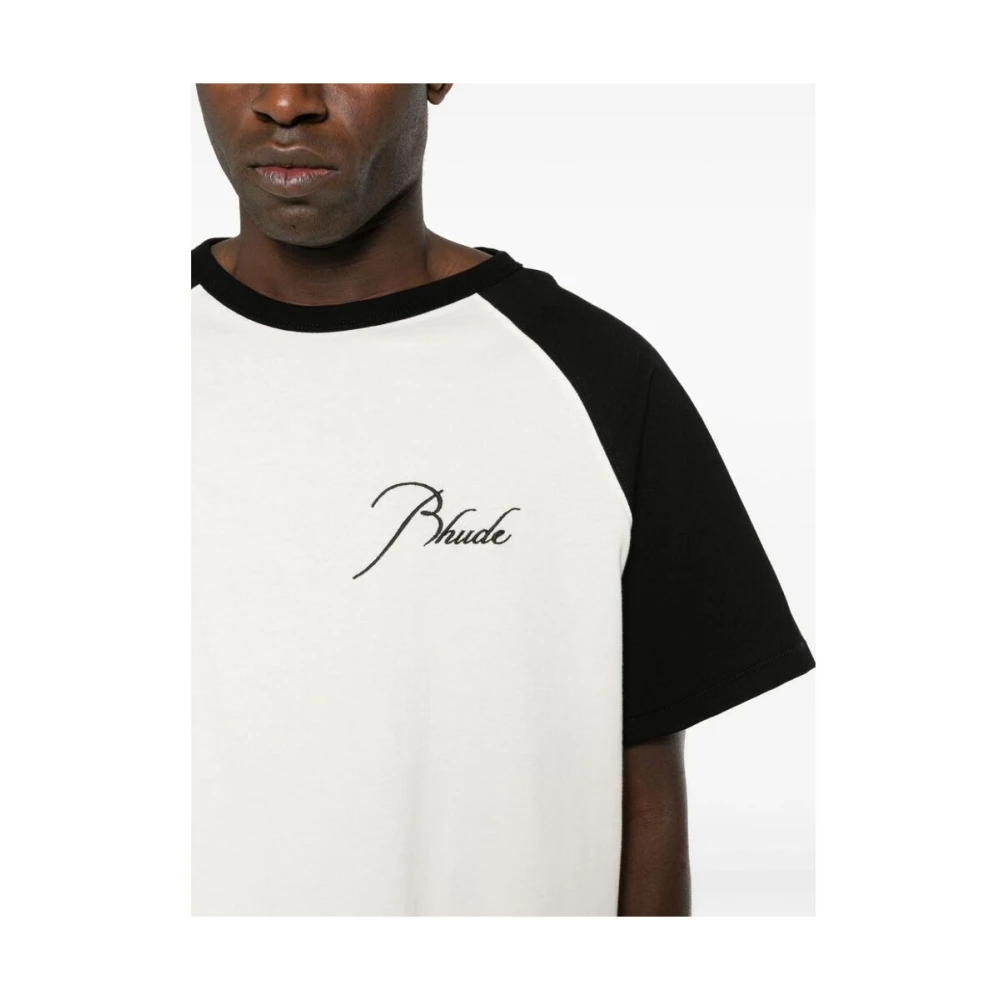 Rhude Kleurblock Crew Neck T-shirt White Heren