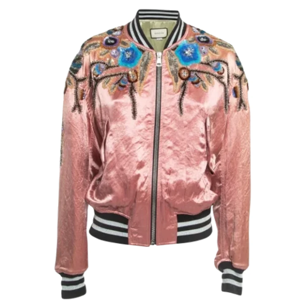 Gucci Vintage Pre-owned Satin outerwear Pink Dames