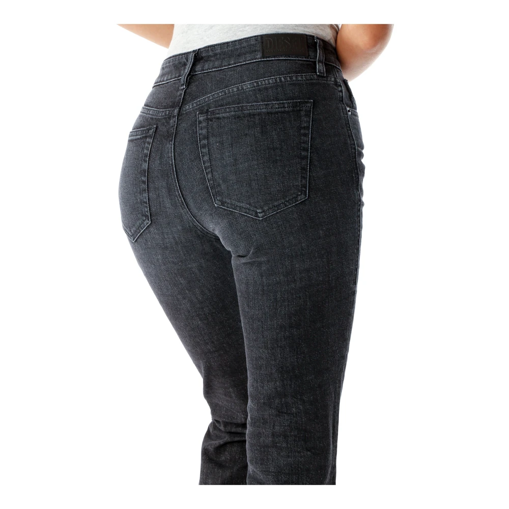 Diesel Slim Fit Mid Waist Jeans Black Dames