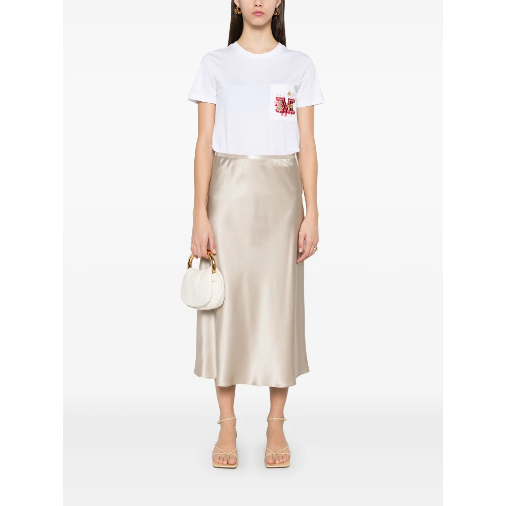 Max Mara Elegante Wit en Roze Nunzio Jurk White Dames