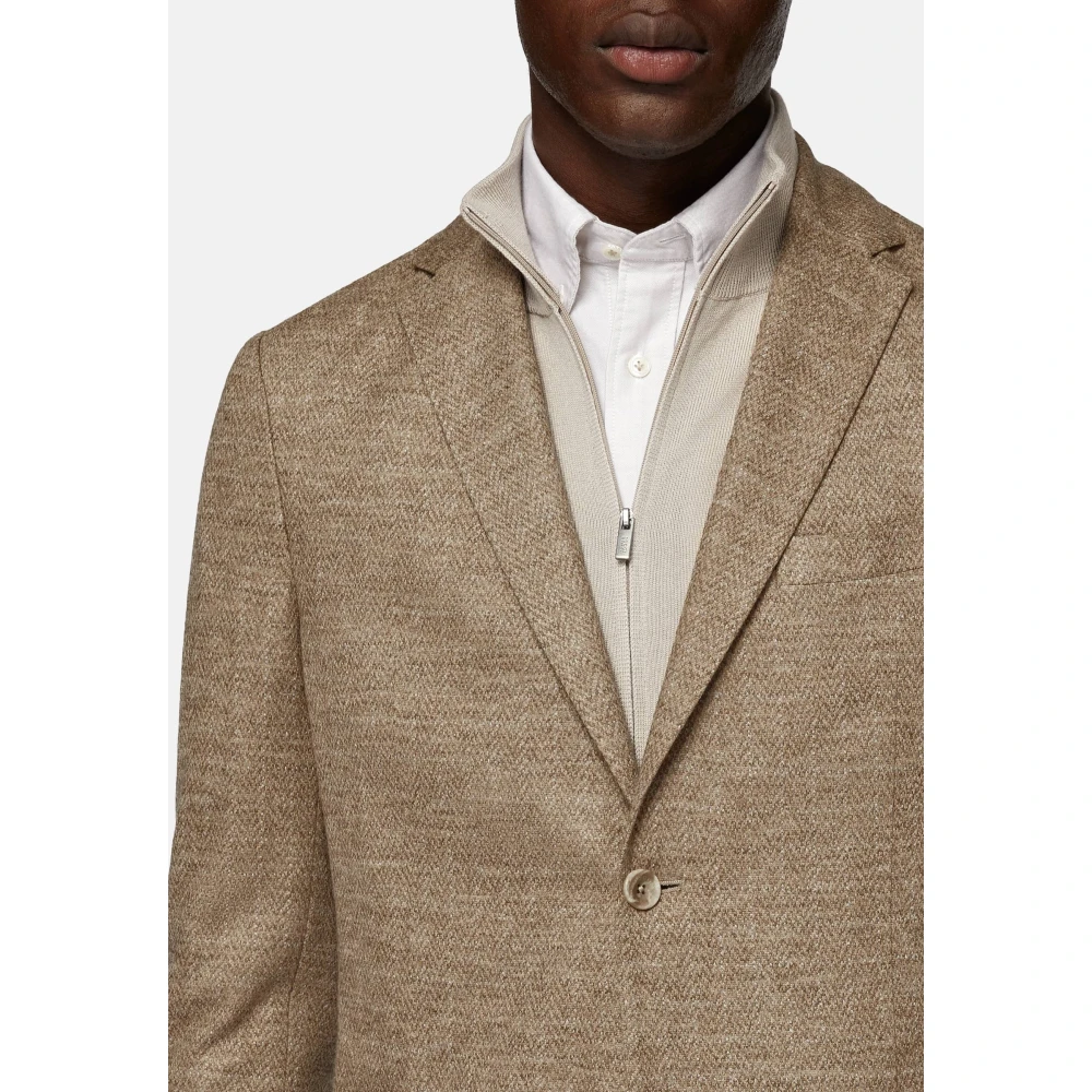 Boggi Milano B Jersey Wolmix Jas Beige Heren