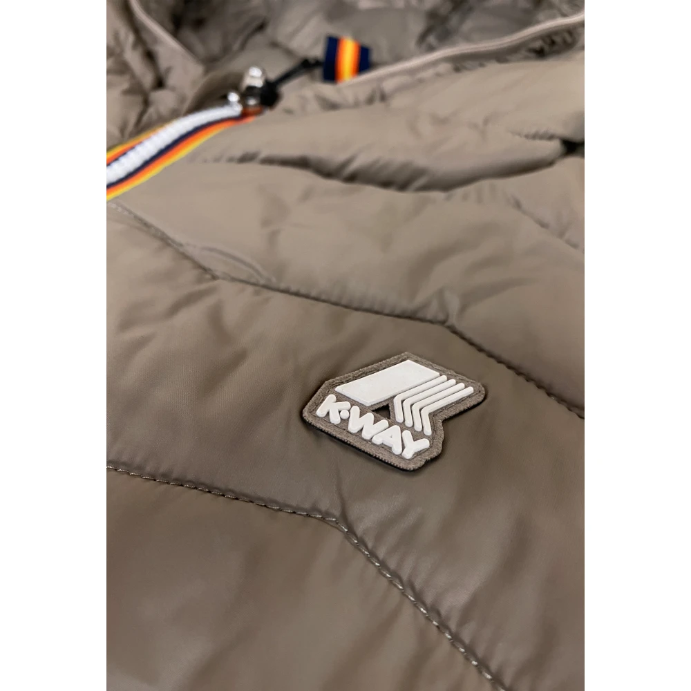 K-way Gewatteerde Warme Jas Beige Heren