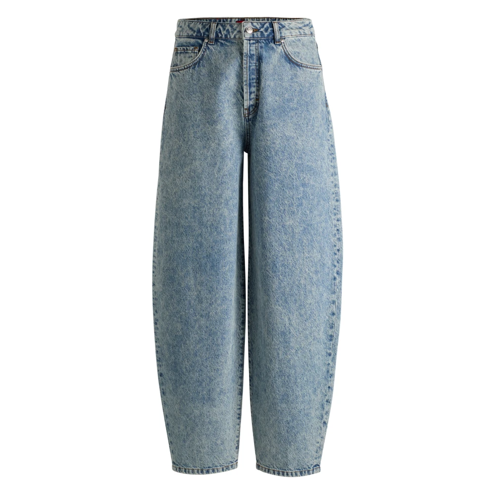 Hugo Boss Moderne Gewassen Look Rechte Pijp Jeans Blue Dames