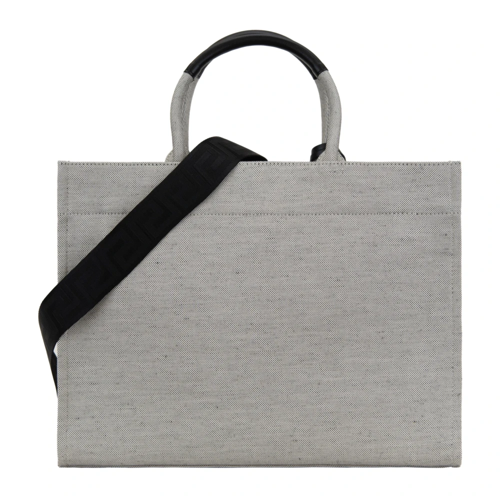 Versace Dames Schoudertas met Leren Details Gray Dames