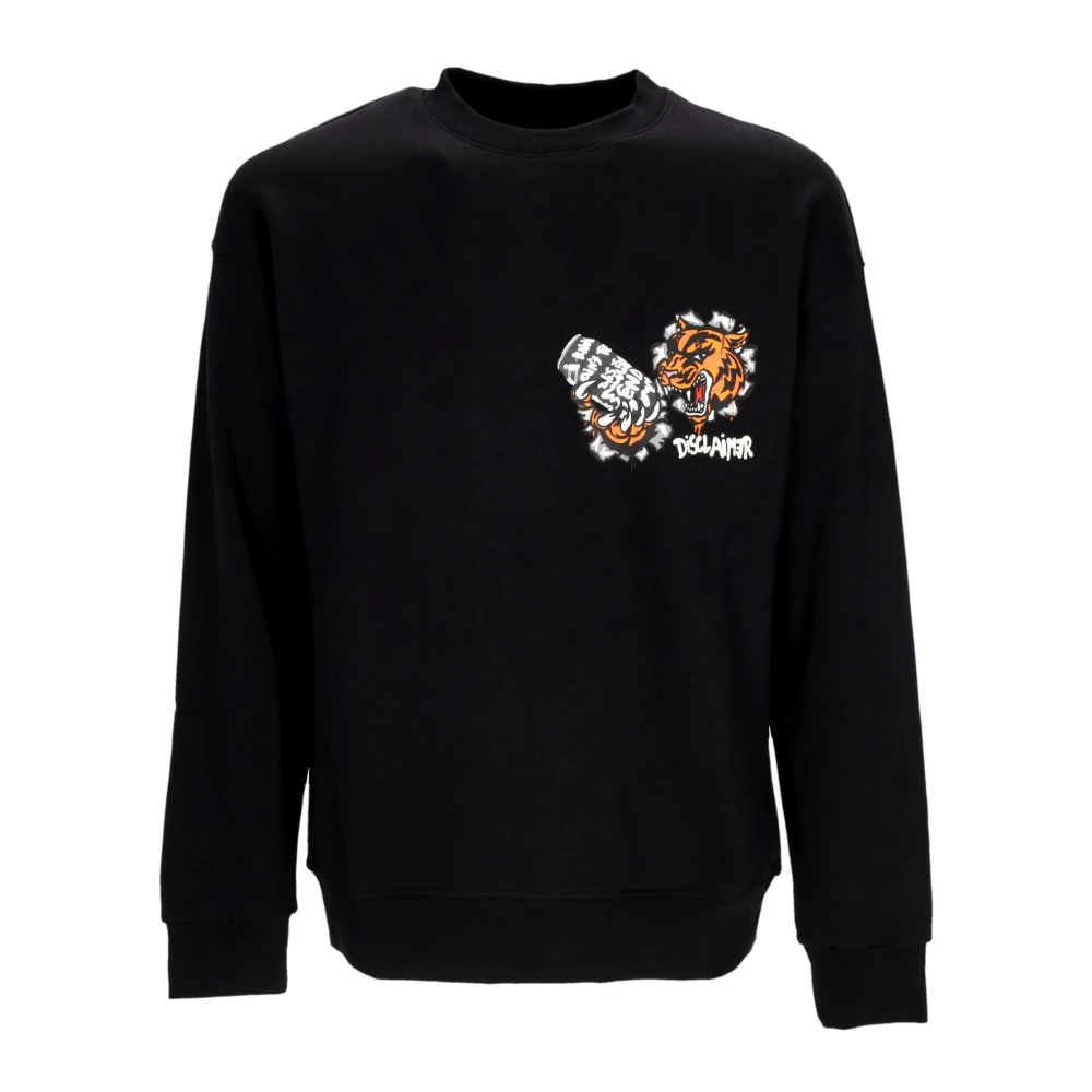 Disclaimer Tiger Crewneck Sweatshirt Zwart Streetwear Black Heren