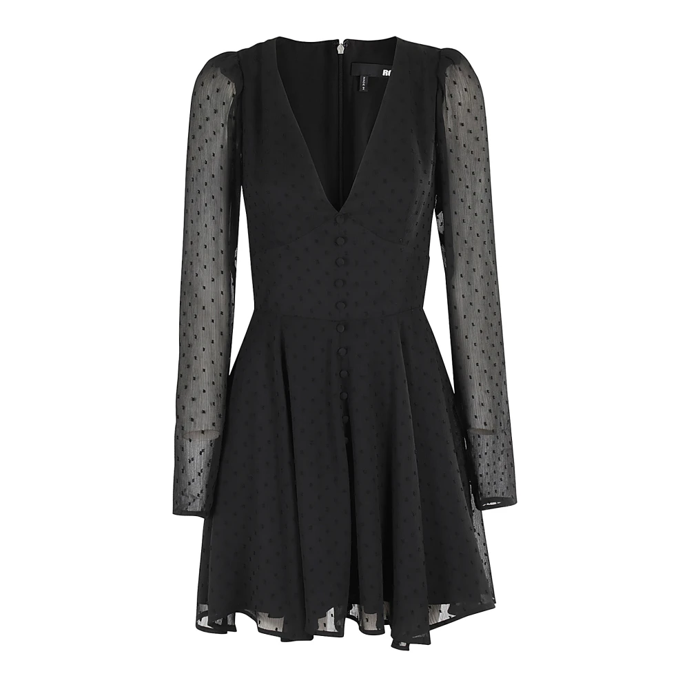 Rotate Birger Christensen Stijlvolle Mini Jurk met Lange Mouwen Black Dames