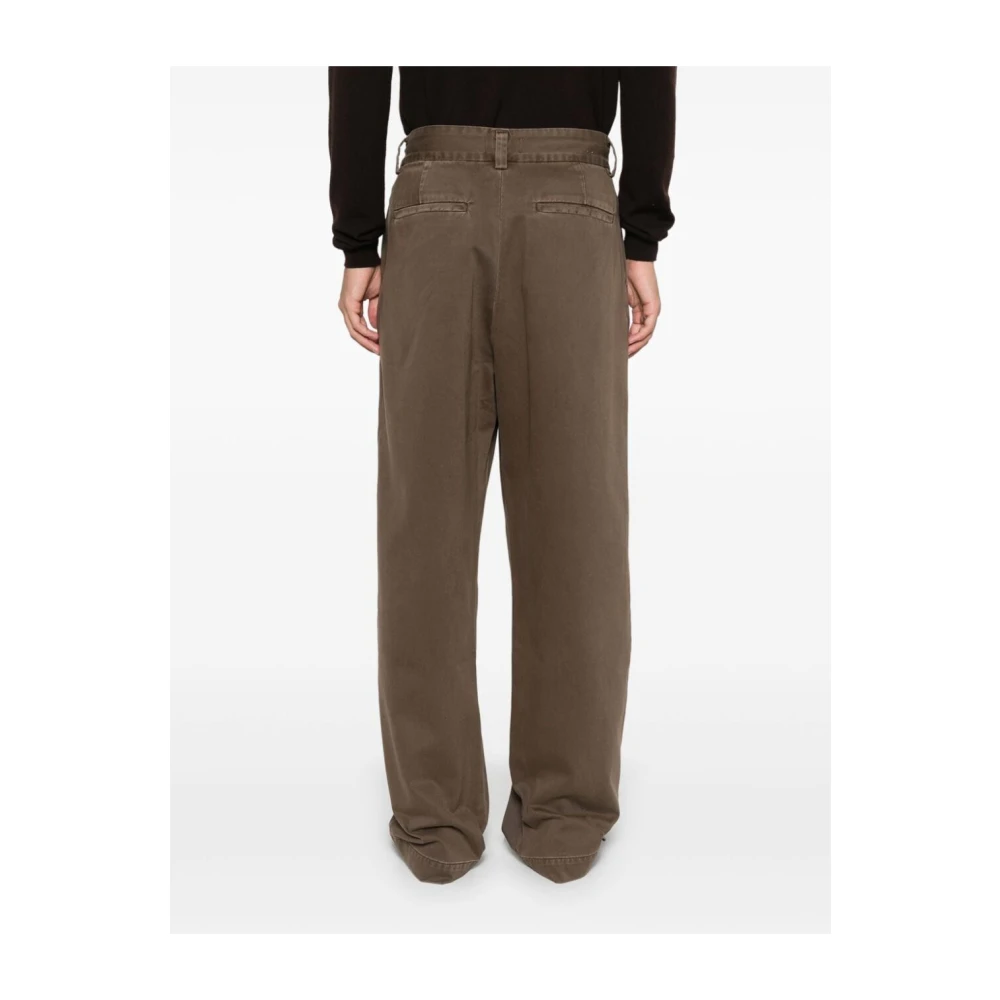 Agolde Bruine Katoenen Twill Plooi Broek Brown Heren