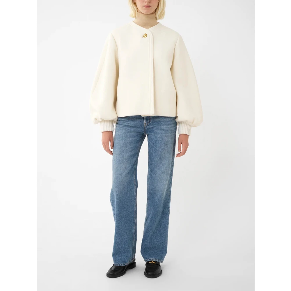 Chloé Single-Breasted Coats White Dames