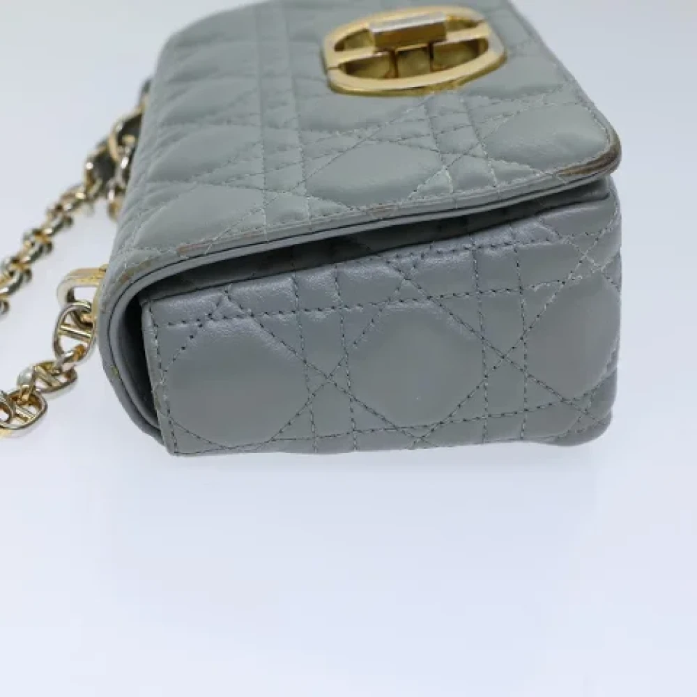 Dior Vintage Pre-owned Leather dior-bags Gray Dames