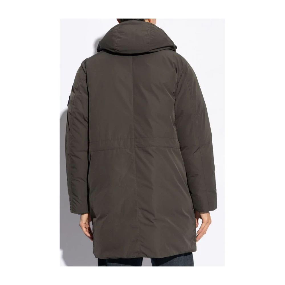 Stone Island Grijze Donsjas met Afneembare Capuchon Gray Heren