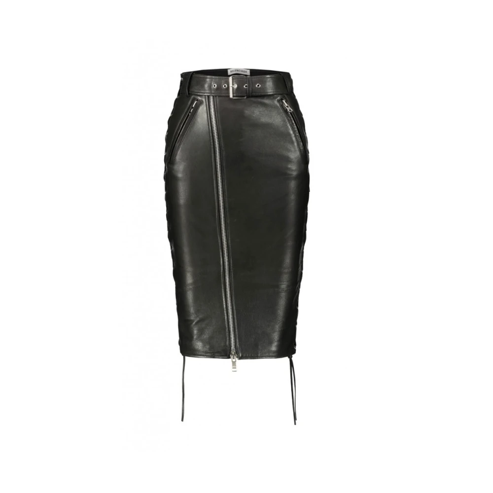Balenciaga Leather Skirts Black Dames
