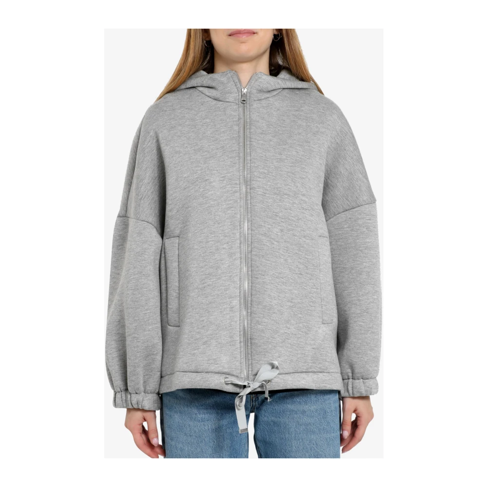Pennyblack Grijze Scuba Hoodie met Ritssluiting Gray Dames