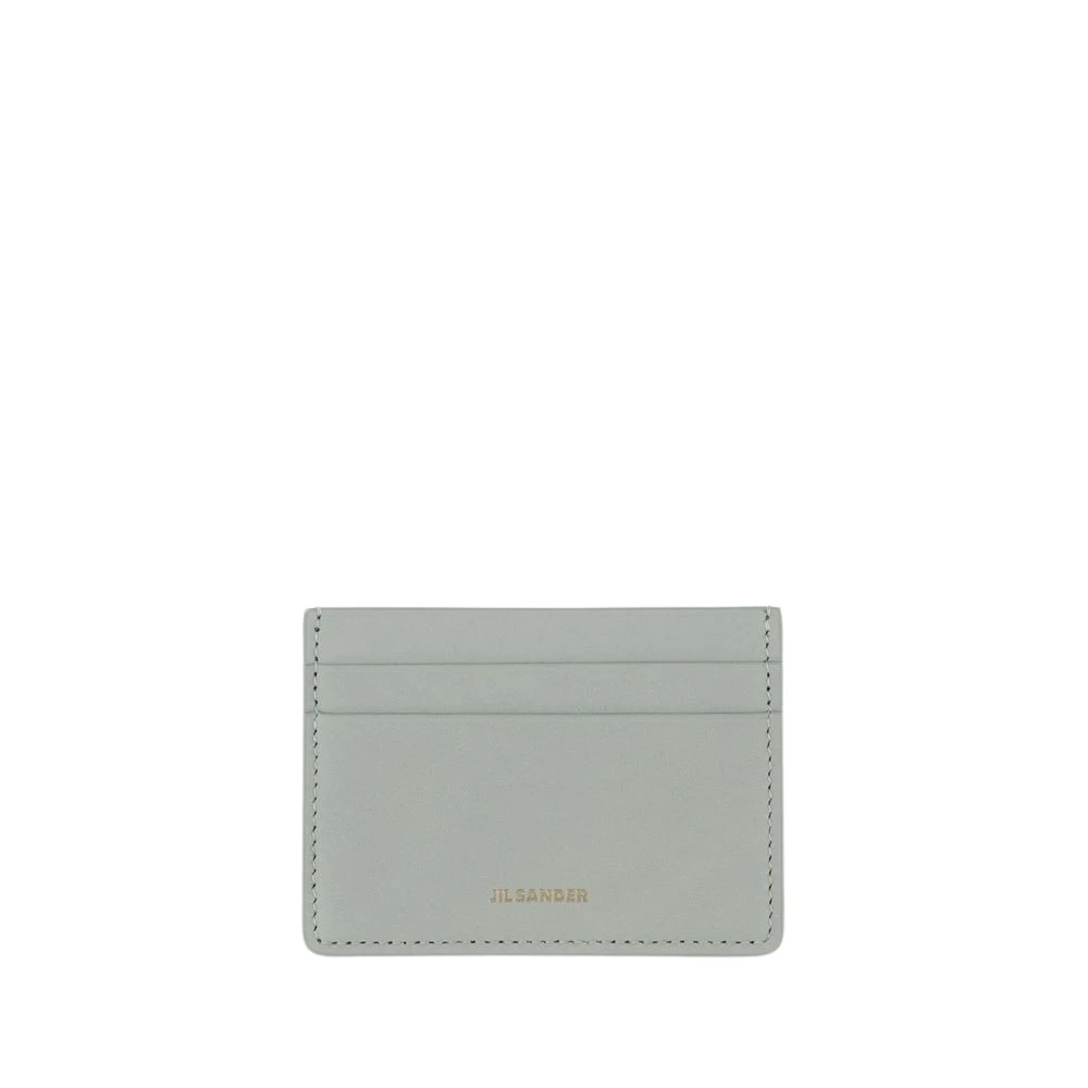 Jil Sander Leren Kaarthouder in Tabak Bruin Gray Heren
