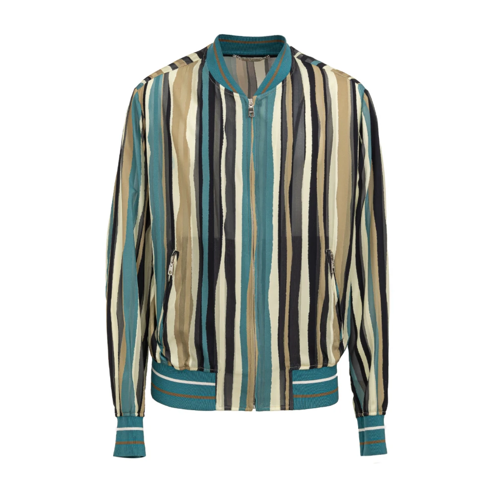 Dolce & Gabbana Men's Multicolor Bomber Jackets,, Lightweight Printed Bomber Jacket 2XL