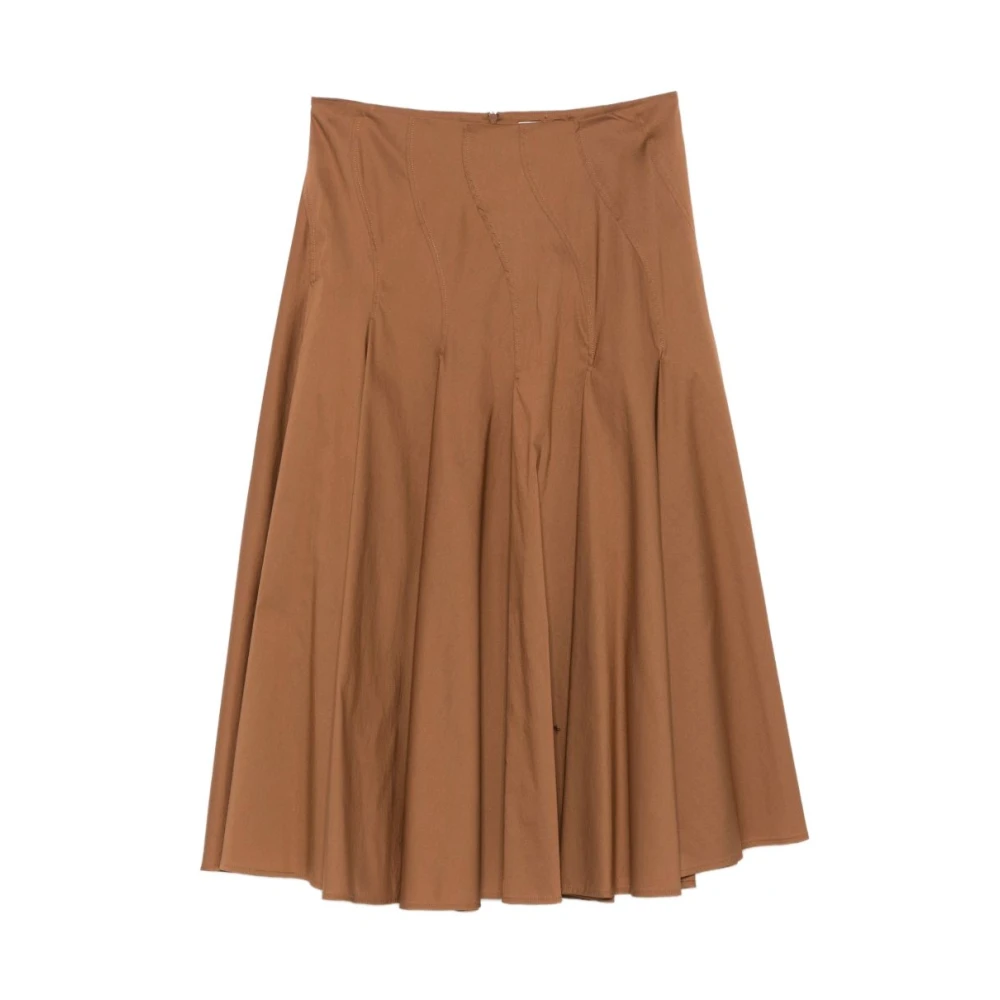 Semicouture Brown Midi Skirts, Female, M, Sabella Skirt