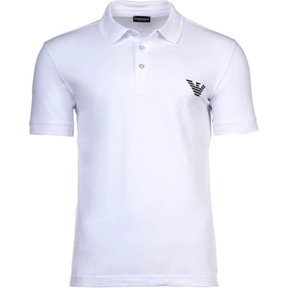 Emporio Armani Mannelijk Wit Tops Heren, Xl, Katoen, Essential Polo