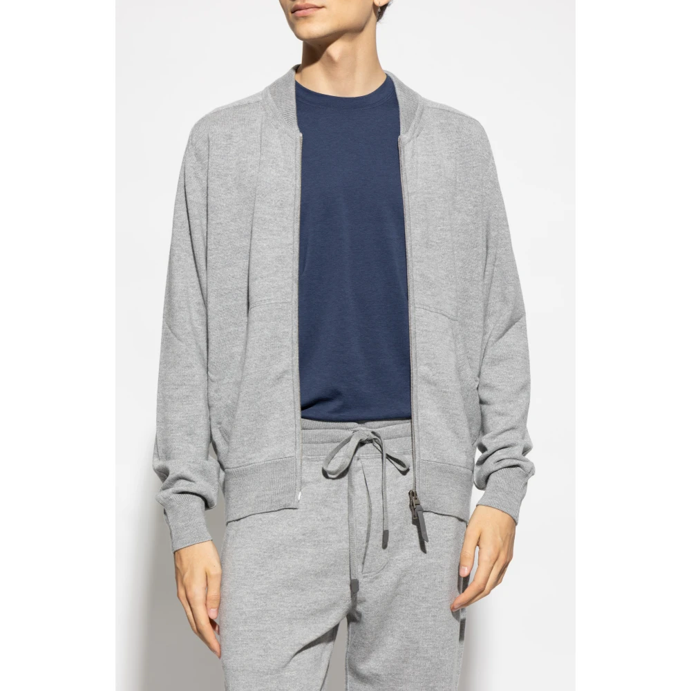 Tom Ford Zip-Up Cardigan Gray Heren