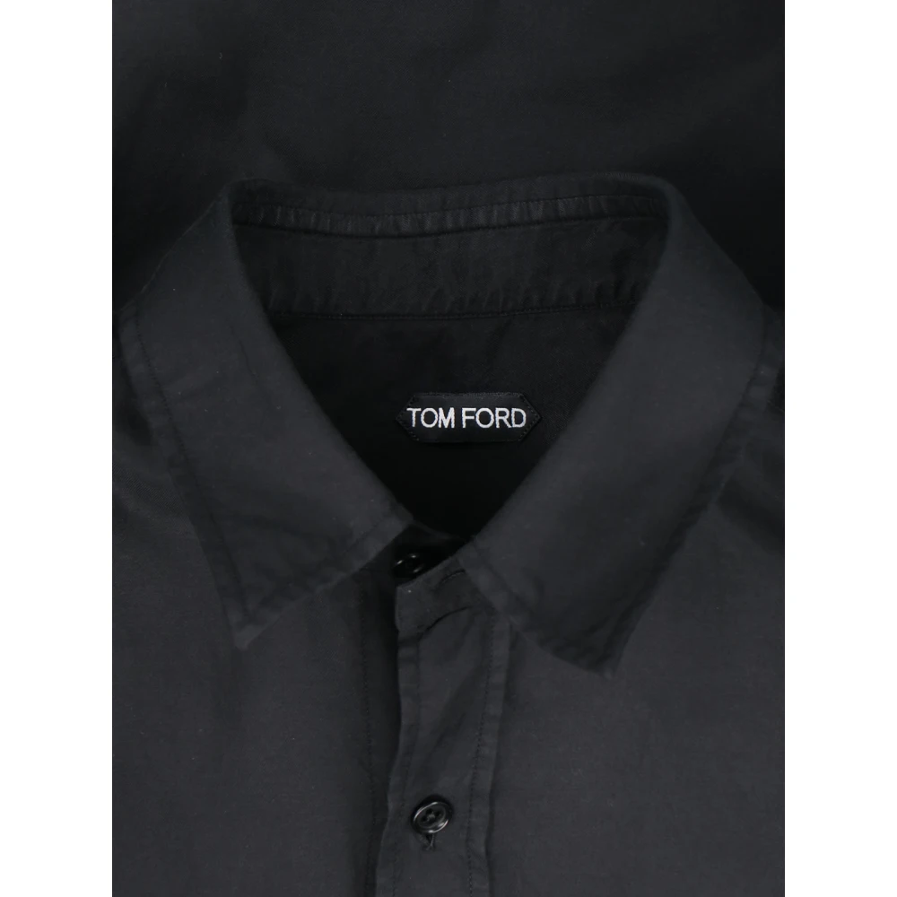 Tom Ford Zwarte overhemd met zakdetail Black Heren