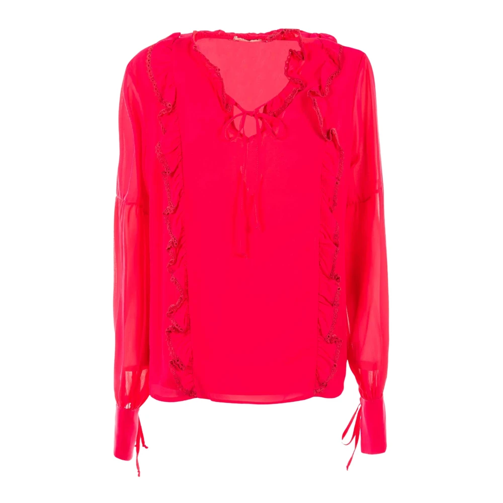 Fracomina Zomer Elegante Blouse Pink Dames