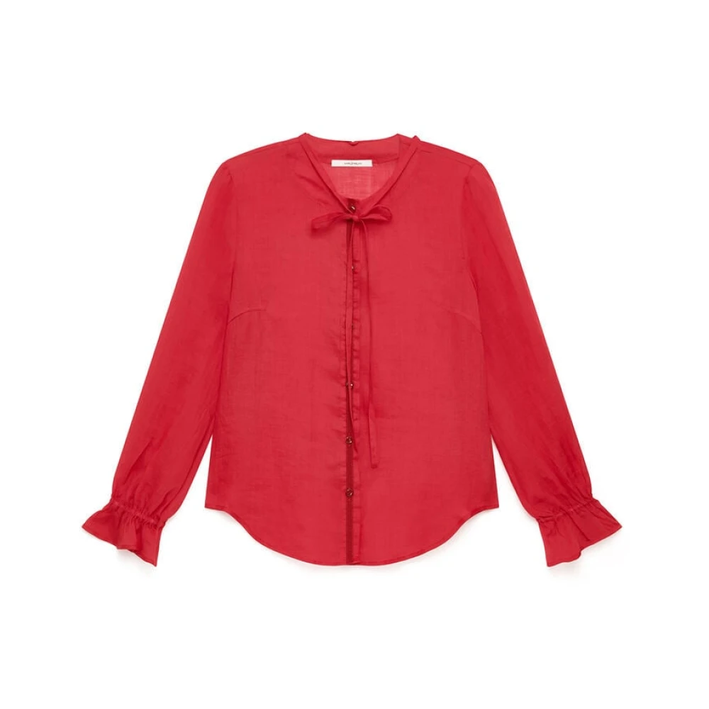 Maliparmi Women's Red Blouses, 2XL, Light Ramie' Shirt