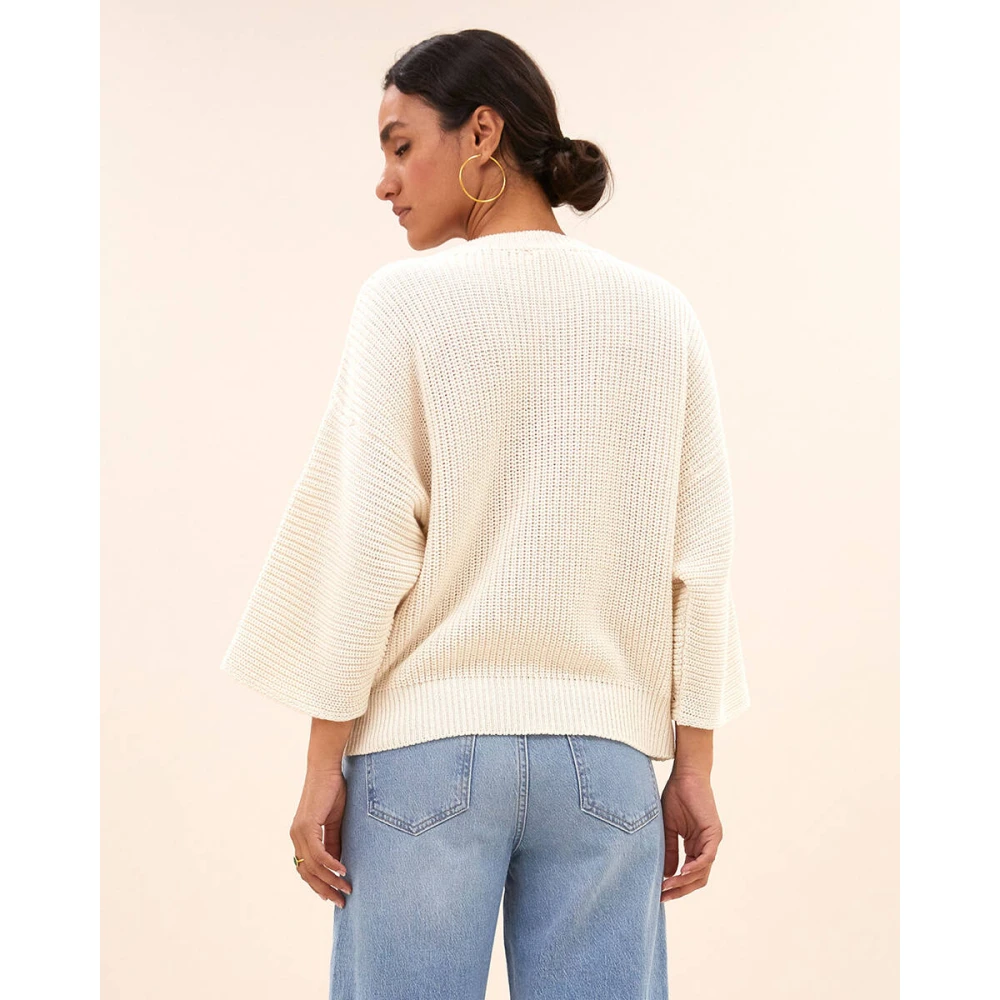By-Bar Korte Mouw Pullover Jack White Dames